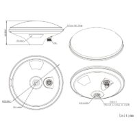 Survey calibrated GNSS RTK antenna triple band dimensions