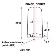 Helical triple band GNSS RTK antenna phase center