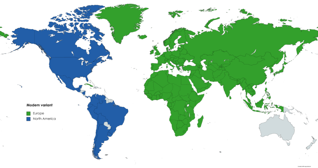 4G frequency map