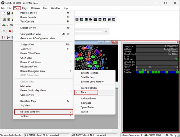 turorial how to visualise GNSS RTK realtime step3