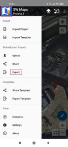 expport your survey work from Android device to QIGS and AutoCAD1